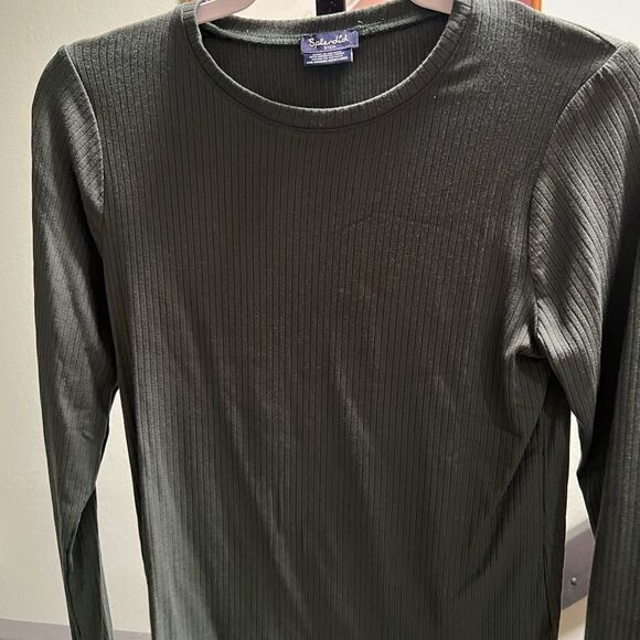 NWOT Forest Green Long Sleeve Top by Splendid Small #116 - Picture 4 of 5
